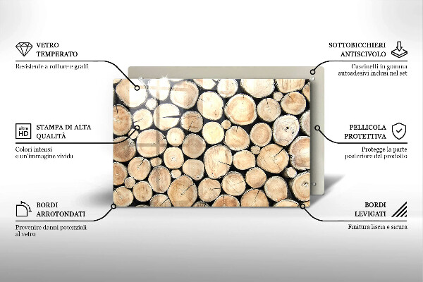 Cubre vitrocerámica Troncos de madera