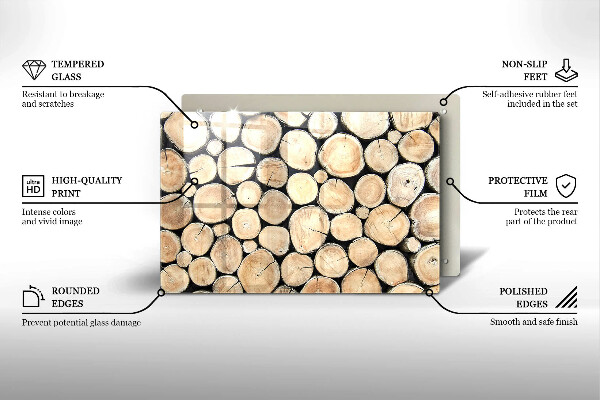 Cubre vitrocerámica Troncos de madera