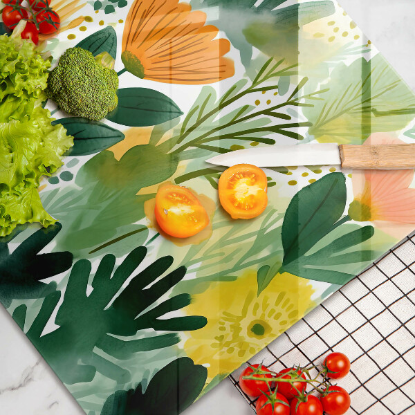 Protector placa inducción Flores pintadas