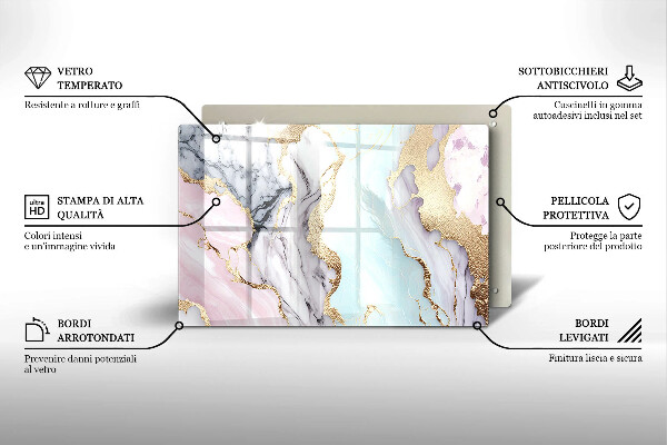 Protector placa inducción Mármol pastel