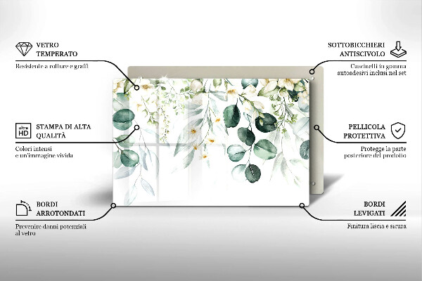 Protector placa inducción Plantas de acuarela