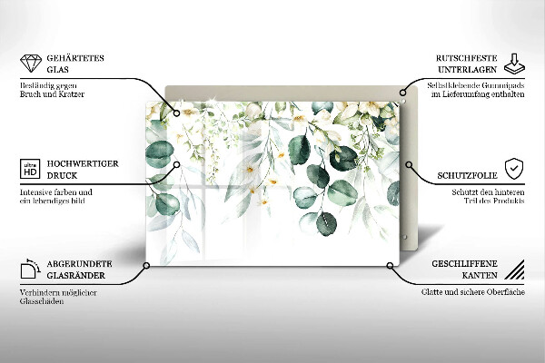 Protector placa inducción Plantas de acuarela