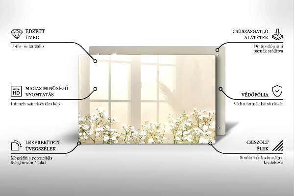 Protector placa inducción Flores boho de yeso