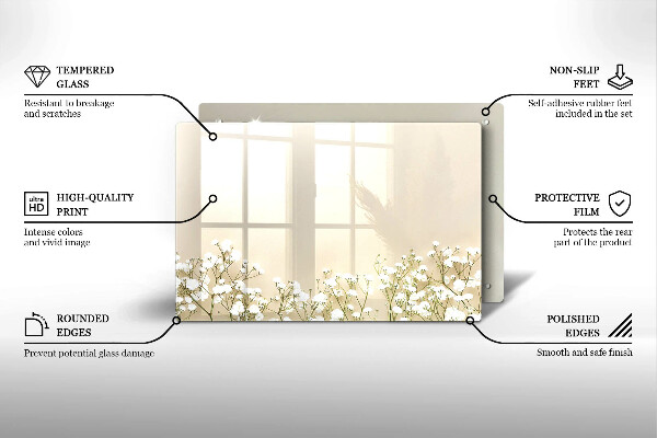 Protector placa inducción Flores boho de yeso