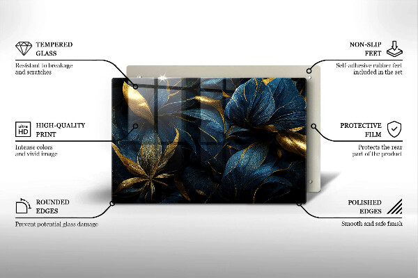 Protector placa inducción Hojas decorativas con oro