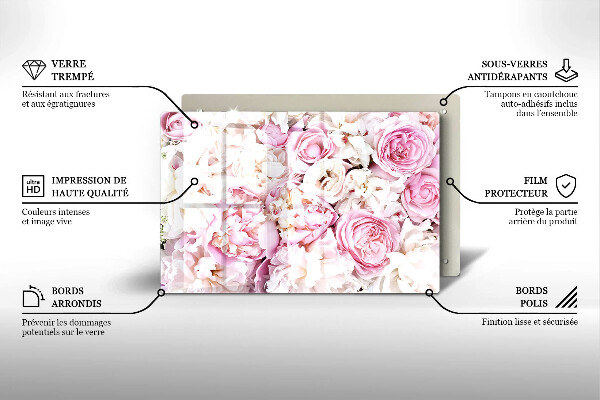 Protector placa inducción Ramo de peonías