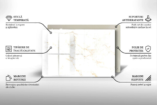 Protector placa inducción Piedra de mármol elegante