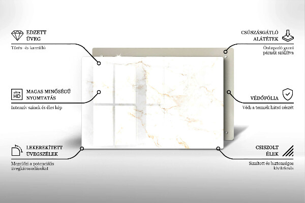 Protector placa inducción Piedra de mármol elegante