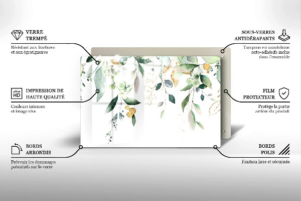 Protector placa inducción Hojas de acuarela