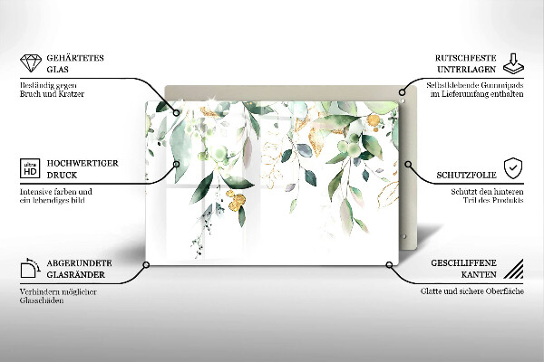 Protector placa inducción Hojas de acuarela