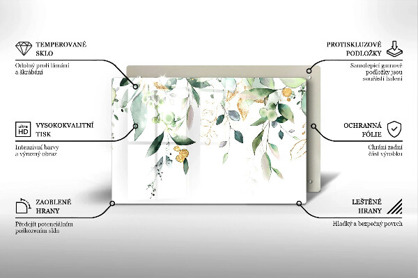 Protector placa inducción Hojas de acuarela