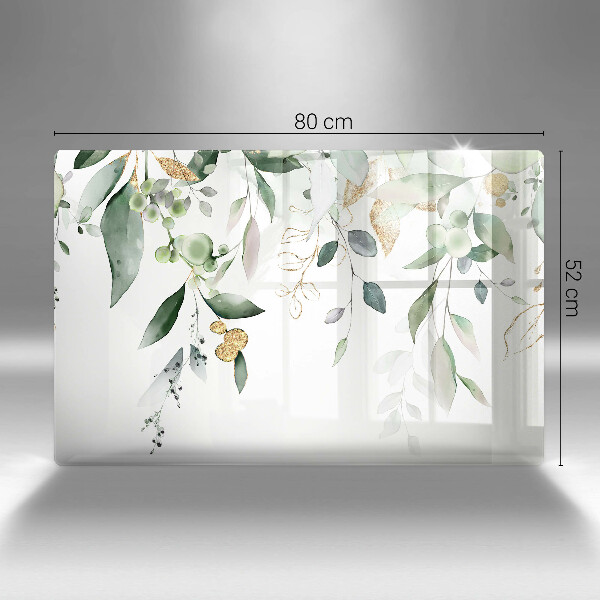 Protector placa inducción Hojas de acuarela