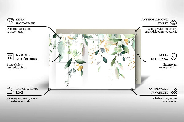 Protector placa inducción Hojas de acuarela