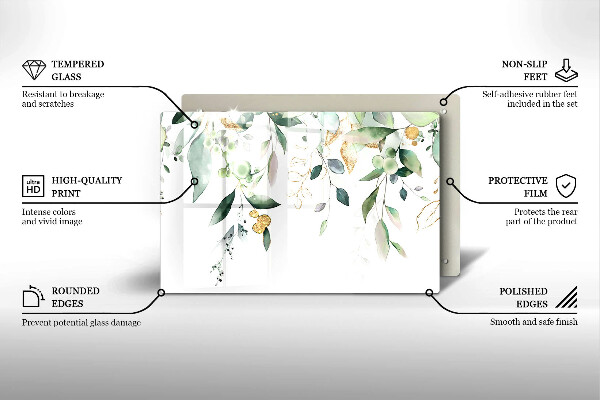 Protector placa inducción Hojas de acuarela