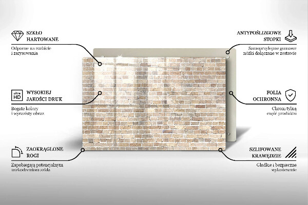 Cubre vitrocerámica Pared de ladrillo brillante