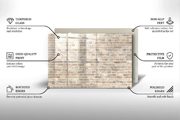 Cubre vitrocerámica Pared de ladrillo brillante