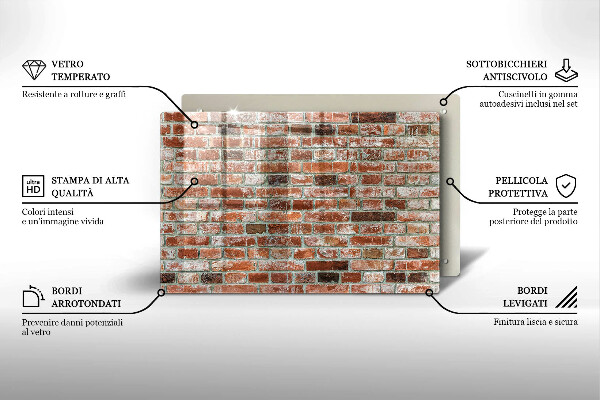 Cubre vitrocerámica Antiguo muro de ladrillo