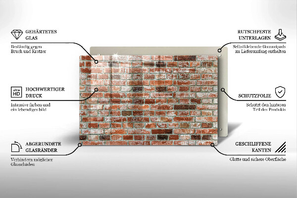 Cubre vitrocerámica Antiguo muro de ladrillo