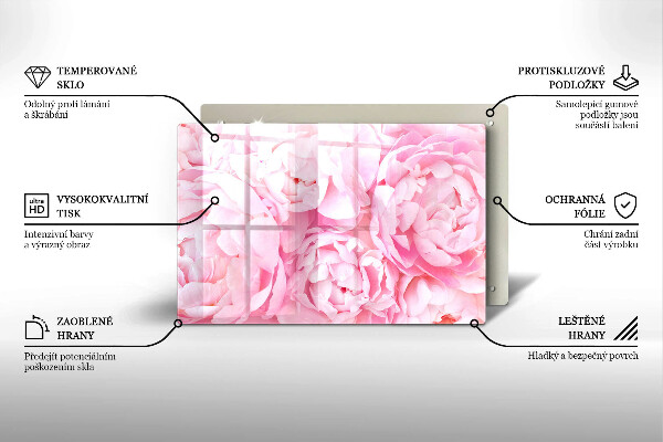 Cubre vitrocerámica Peonías delicadas