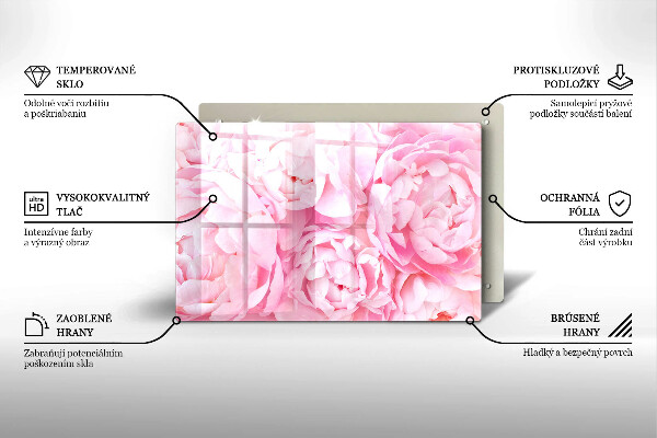 Cubre vitrocerámica Peonías delicadas