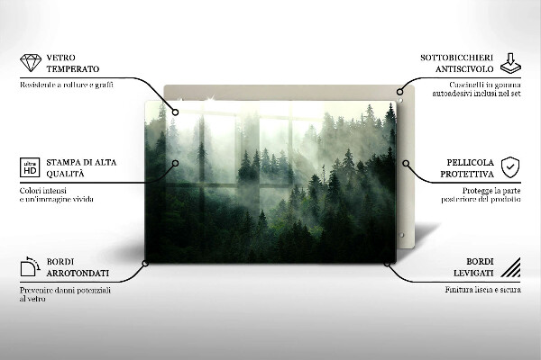 Cubre vitrocerámica Paisaje de bosque brumoso