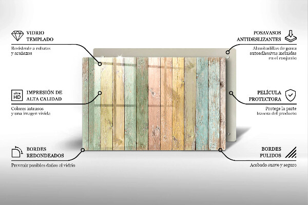 Cubre vitrocerámica Tableros vintage coloridos