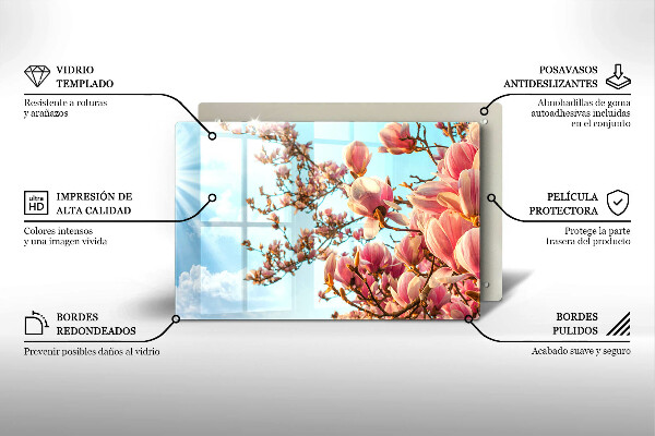 Cubre vitrocerámica Árbol de flores rosadas