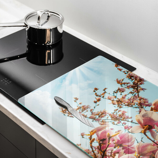 Cubre vitrocerámica Árbol de flores rosadas