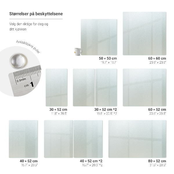 Protector para pared de cocina de 52 x 30 cm