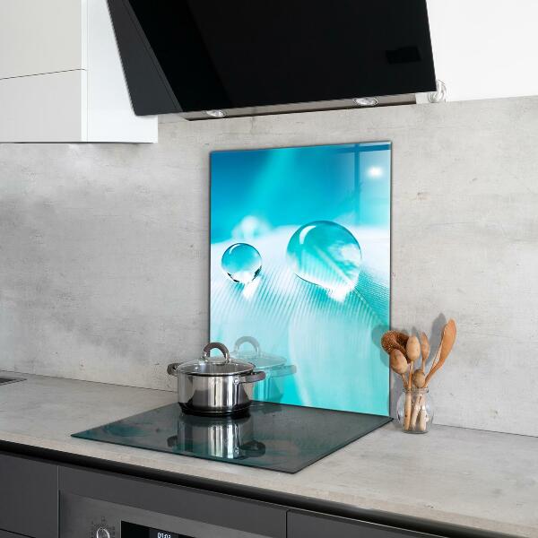 Paneles de vidrio para la cocina Rocío sobre una pluma delicada