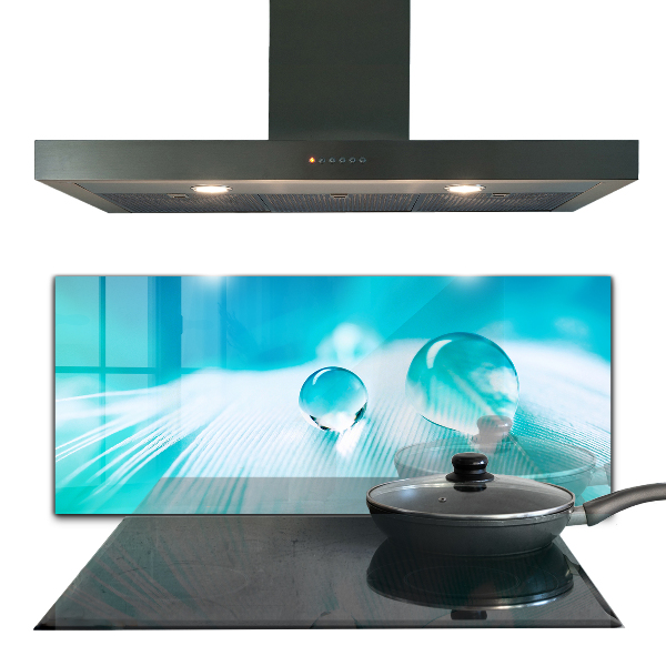 Paneles de vidrio para la cocina Rocío sobre una pluma delicada