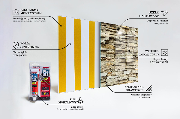 Paneles de vidrio para la cocina Ladrillos naturales