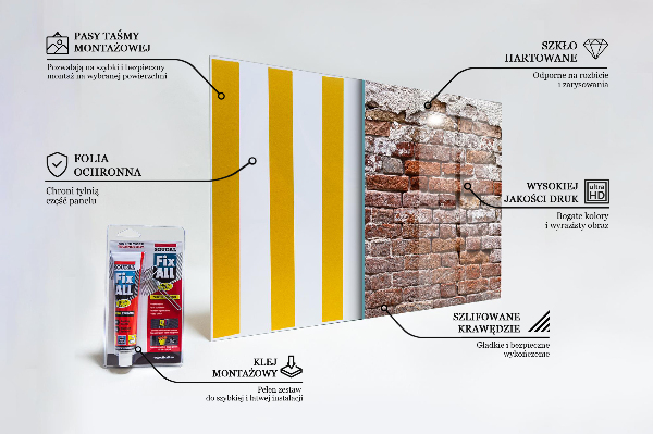 Paneles de vidrio para la cocina Pared de ladrillos de piedra