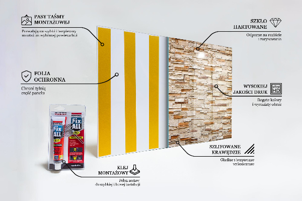 Paneles de vidrio para la cocina Muro de piedra natural
