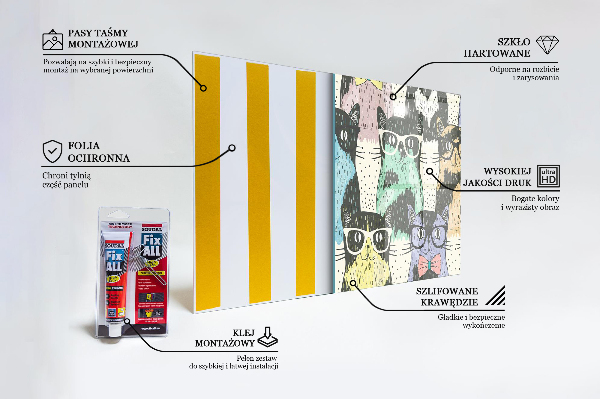 Paneles de pared Ilustración divertida del inconformista del gato