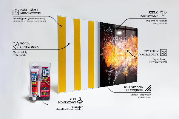 Paneles de pared La lucha de los elementos fuego agua