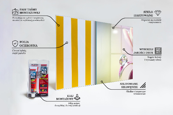 Paneles de pared Flor con gota de rocío por la mañana