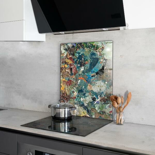 Paneles de vidrio para la cocina Textura de pintura al óleo