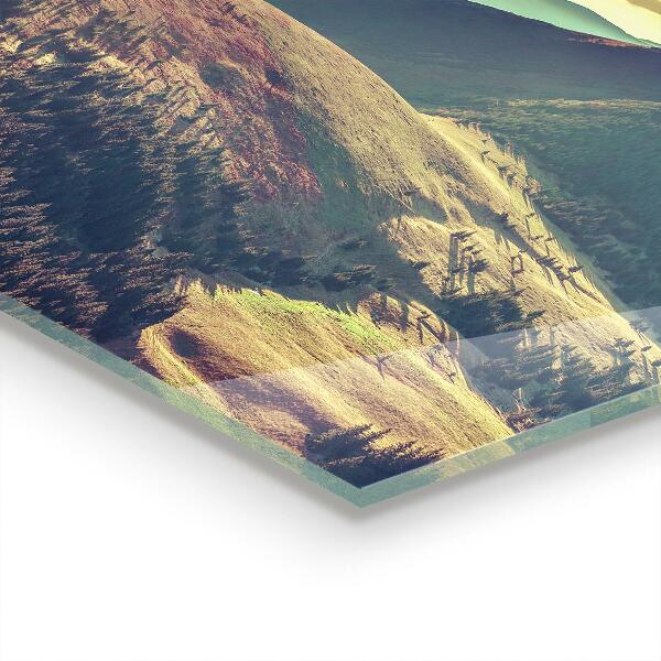 Paneles de vidrio para la cocina Paisaje de montaña en otoño