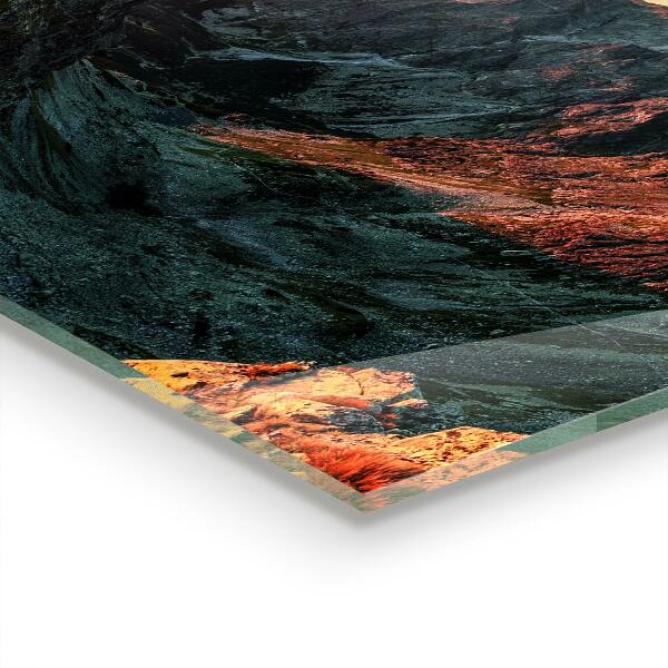 Paneles de vidrio para la cocina Panorama de la montaña atardecer