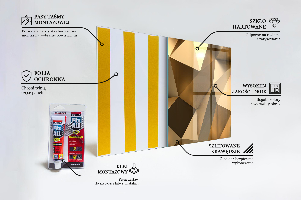 Paneles de vidrio para la cocina Textura geométrica metálica