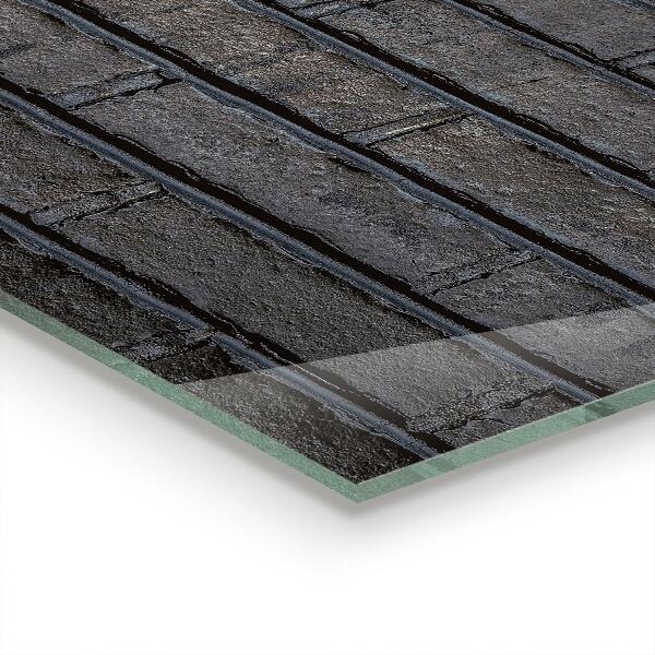 Paneles de vidrio para la cocina Hormigón de ladrillo negro