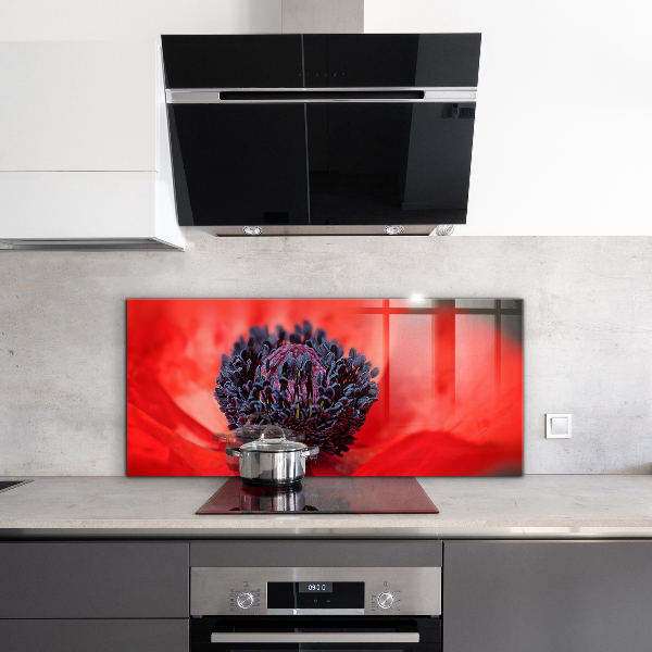 Paneles de pared Detalles de amapola roja