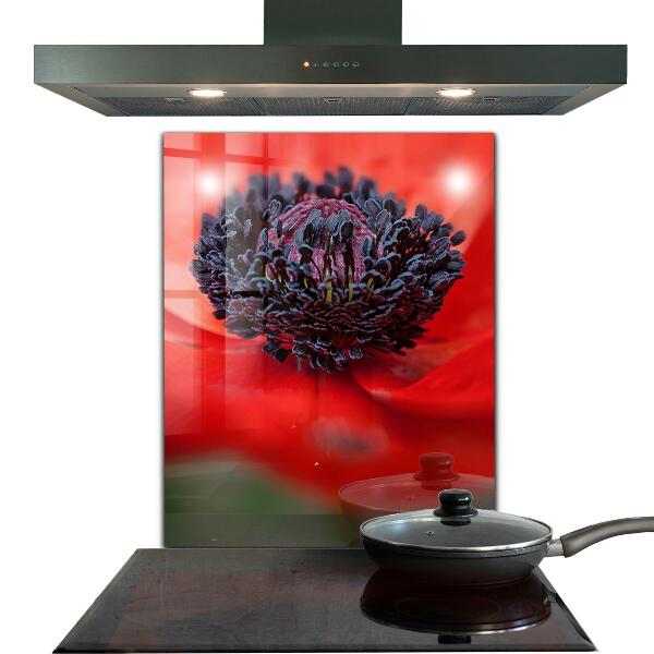 Paneles de pared Detalles de amapola roja