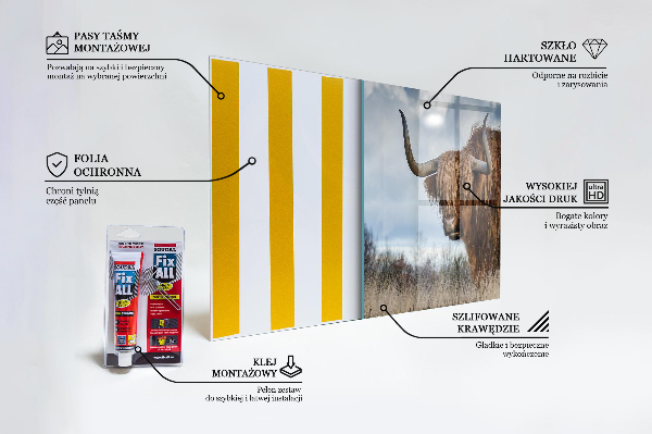 Paneles de pared Vaca de las tierras altas de boho