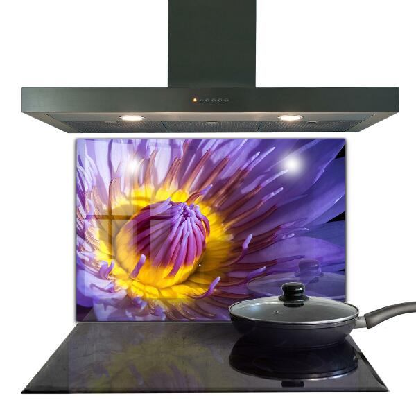 Paneles de vidrio para la cocina Detalles de la flor morada
