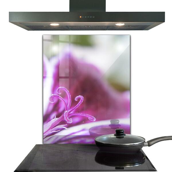 Paneles de vidrio para la cocina Detalles de la naturaleza de la flor rosa