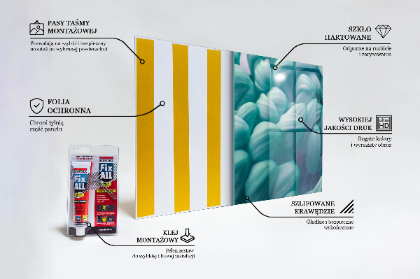 Paneles de vidrio para la cocina Crisantemo azul