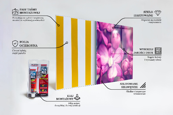 Paneles de vidrio para la cocina Belleza natural de los lirios rosados