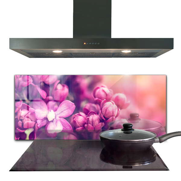 Paneles de vidrio para la cocina Belleza natural de los lirios rosados